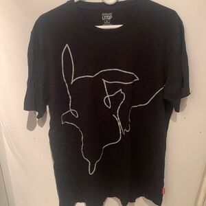 Super Awesome Uniqlo/Nintendo Pikachu 100% cotton tshirt black w/silver SZ XL🔥